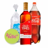Combo Whisky OLD TIMES RED 1L + Coca cola 2.5L + Hielo 900g