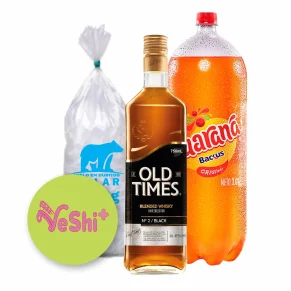 Combo Whisky OLD TIMES BLACK 750mL + Guaraná 3L + Hielo 900g