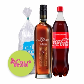 Combo Ron CA. SELECTO 5 AÑOS 750mL + Coca Cola 1.5L + Hielo 900g