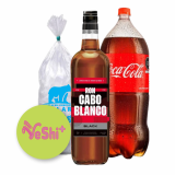 Combo Ron Cabo Blanco Black 750mL + Coca Cola 3L + Hielo 900g