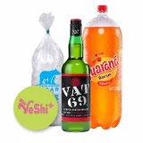 Combo Whisky VAT69 700mL + Guaraná 3L+ Hielo 900g